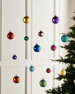 WeRChristmas Rainbow Glass Baubles, 24 Pack, 3 Cm^ Glass Baubles