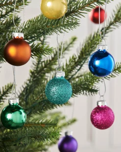 WeRChristmas Rainbow Glass Baubles, 24 Pack, 3 Cm^ Glass Baubles