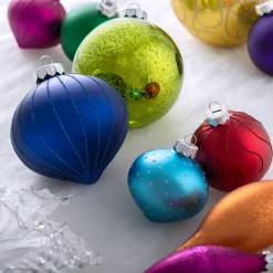WeRChristmas Rainbow Glass Baubles, 3 Pack, 11 Cm^ Glass Baubles