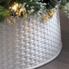WeRChristmas Rattan Effect Tree Collar, White, 65 Cm^ Skirts & Collars