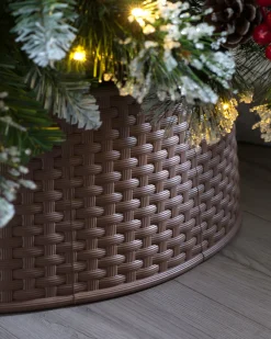WeRChristmas Rattan Effect Tree Collar, Brown, 65 Cm^ Skirts & Collars