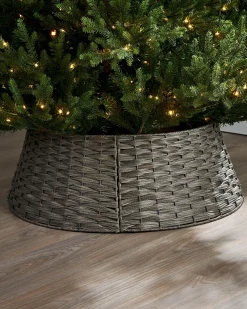 WeRChristmas Rattan Tree Collar, Grey, 65 Cm^ Skirts & Collars