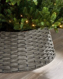 WeRChristmas Rattan Tree Collar, Grey, 65 Cm^ Skirts & Collars