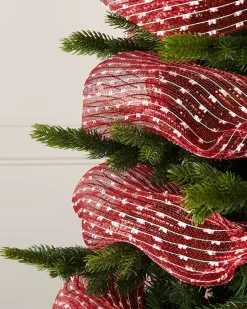 WeRChristmas Red And White Mesh With Red Foil, 9 M^ Deco Mesh