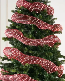 WeRChristmas Red And White Mesh With Red Foil, 9 M^ Deco Mesh