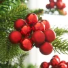 WeRChristmas Red Glass Berry Cluster Baubles, 5 Pack^ Glass Baubles