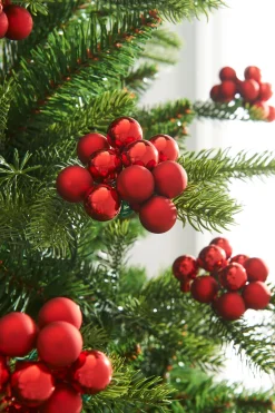 WeRChristmas Red Glass Berry Cluster Baubles, 5 Pack^ Glass Baubles