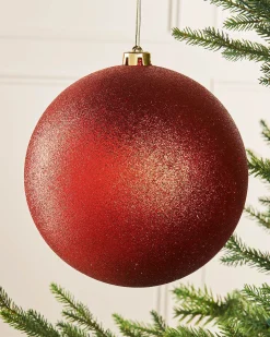 WeRChristmas Red Large Glitter Shatterproof Bauble, 20 Cm^ Oversized Baubles|Shatterproof Baubles