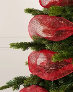 WeRChristmas Red Mesh With Red Foils, 9 M^ Deco Mesh