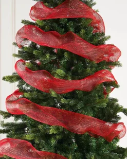 WeRChristmas Red Mesh With Red Foils, 9 M^ Deco Mesh