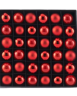 WeRChristmas Red Shatterproof Baubles, 36 Pack, 3 Cm^ Shatterproof Baubles