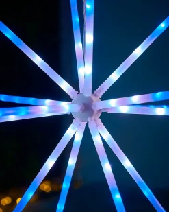 WeRChristmas RGB LED Hanging Starburst Decoration, 56 Cm^ Festive Star, Snowflake & Sign Lights