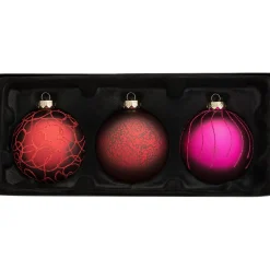 WeRChristmas Ruby Glass Baubles, 3 Pack, 10 Cm^ Glass Baubles