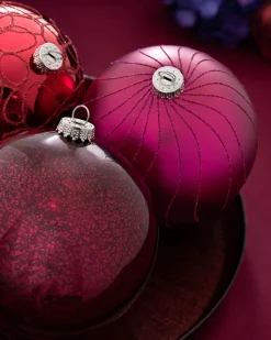 WeRChristmas Ruby Glass Baubles, 3 Pack, 13 Cm^ Glass Baubles