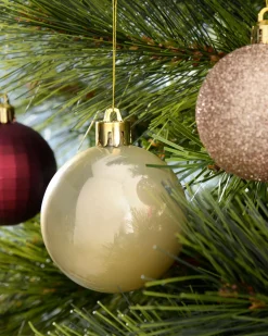 WeRChristmas Ruby/Gold Shatterproof Baubles Set, 50 Pack, 6 Cm^ Shatterproof Baubles