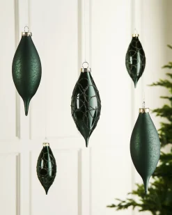 WeRChristmas Sage Green Glass Baubles, 5 Pack, 15 Cm^ Glass Baubles