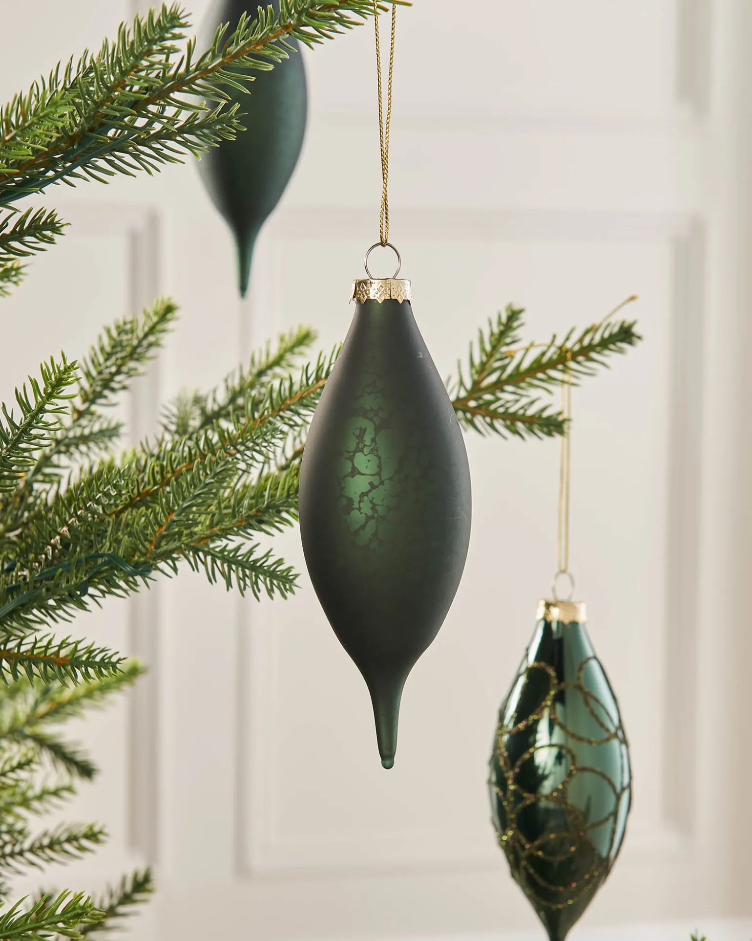 WeRChristmas Sage Green Glass Baubles, 5 Pack, 15 Cm^ Glass Baubles