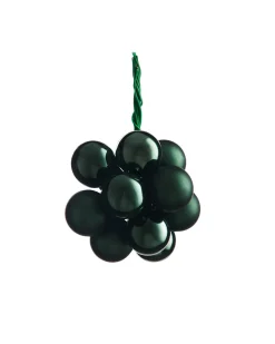 WeRChristmas Sage Green Glass Berry Cluster Baubles, 10 Pack^ Glass Baubles