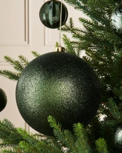 WeRChristmas Sage Green Large Glitter Shatterproof Bauble, 20 Cm^ Oversized Baubles|Shatterproof Baubles