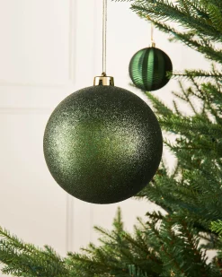 WeRChristmas Sage Green Large Glitter Shatterproof Bauble, 15 Cm^ Oversized Baubles|Shatterproof Baubles