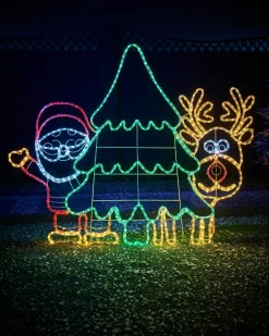 WeRChristmas Santa And Reindeer Rope Light Silhouette, 1.2 M^ Christmas Characters