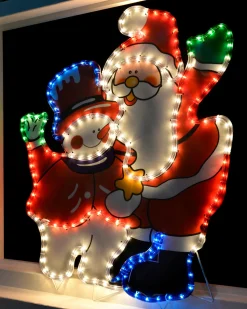 WeRChristmas Santa And Snowman Rope Light Silhouette, 71 Cm^ Christmas Characters