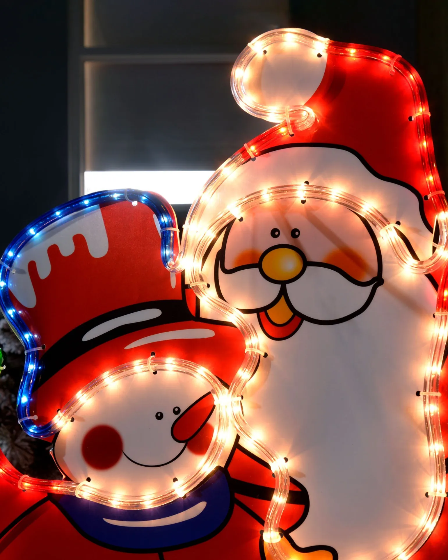 WeRChristmas Santa And Snowman Rope Light Silhouette, 71 Cm^ Christmas Characters