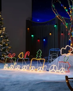 WeRChristmas Santa And Train Rope Light Silhouette, 200 Cm^ Christmas Characters
