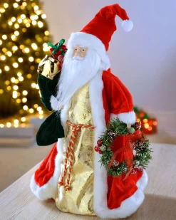 WeRChristmas Santa Christmas Tree Topper, Red/Gold, 40 Cm^ Tree Toppers