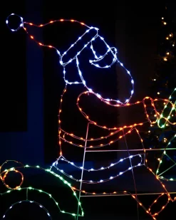 WeRChristmas Santa On A Motorbike Rope Light Silhouette, 1.6 M^ Festive Star, Snowflake & Sign Lights
