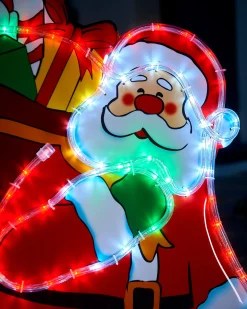 WeRChristmas Santa On Chimney Rope Light Silhouette, 95 Cm^ Christmas Characters