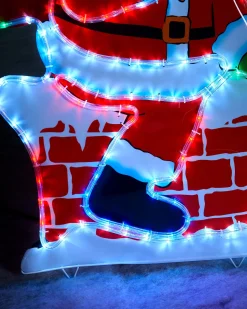 WeRChristmas Santa On Chimney Rope Light Silhouette, 95 Cm^ Christmas Characters