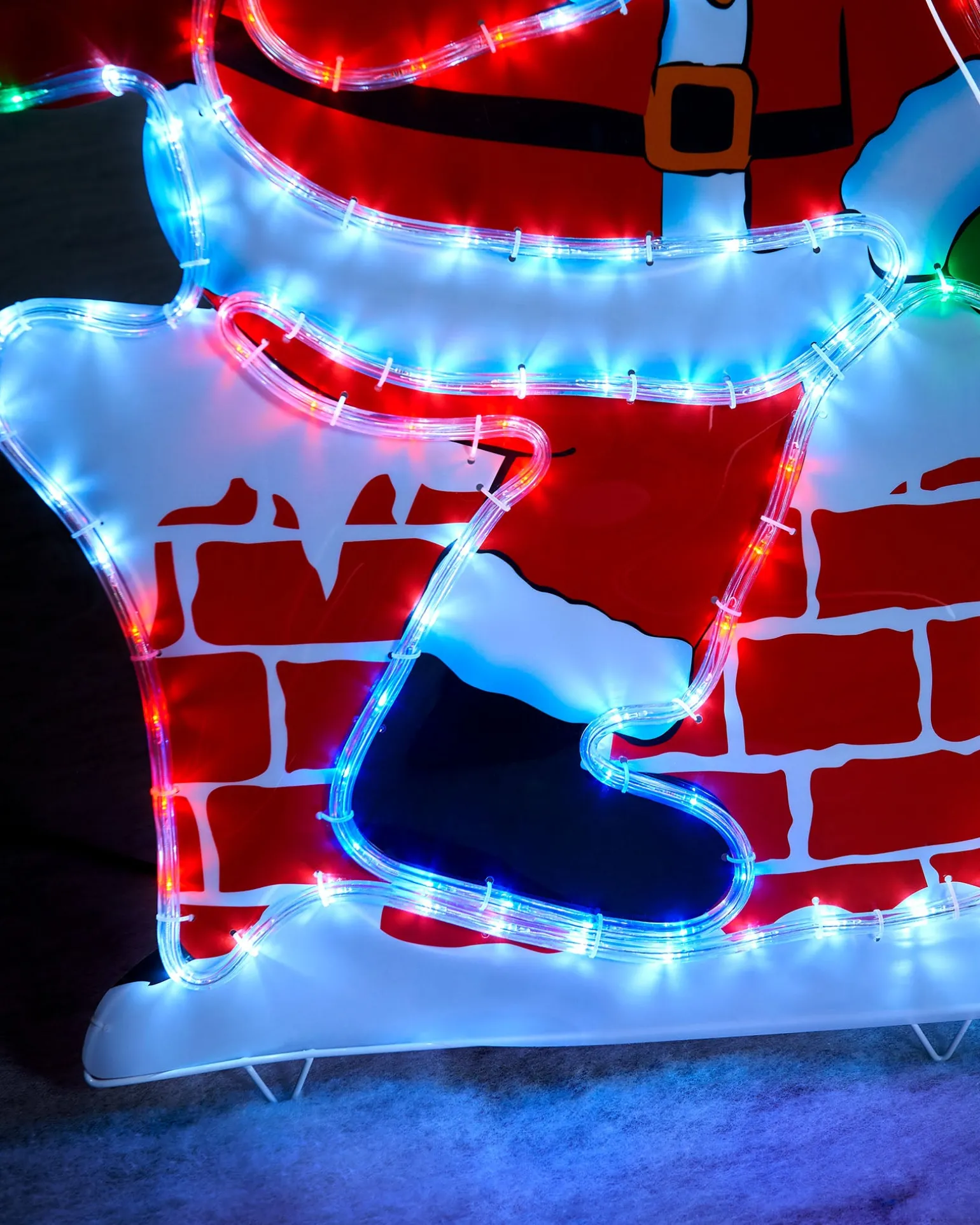 WeRChristmas Santa On Chimney Rope Light Silhouette, 95 Cm^ Christmas Characters