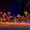 WeRChristmas Santa Sleigh Reindeer LED Rope Light Silhouette, 156 Cm^ Christmas Characters|Outdoor Lighted Reindeer