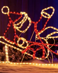 WeRChristmas Santa Sleigh Reindeer LED Rope Light Silhouette, 156 Cm^ Christmas Characters|Outdoor Lighted Reindeer