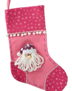 WeRChristmas Santa Stocking, Pink/Purple, 48 Cm^ Novelty