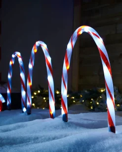 WeRChristmas Set Of 4 Candy Cane Arch Pathway Stake Lights, 50 Cm^ Pathway Lights