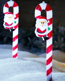 WeRChristmas Set Of 3 Candy Cane Pathway Stake Lights, 60 Cm^ Pathway Lights