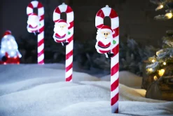 WeRChristmas Set Of 3 Candy Cane Pathway Stake Lights, 60 Cm^ Pathway Lights