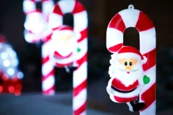 WeRChristmas Set Of 3 Candy Cane Pathway Stake Lights, 60 Cm^ Pathway Lights