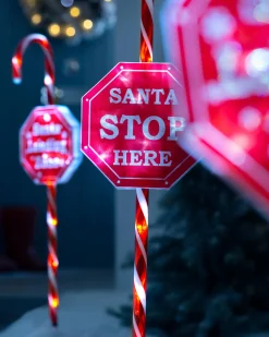 WeRChristmas Set Of 4 Candy Cane Pathway Stake Lights, 80 Cm^ Pathway Lights