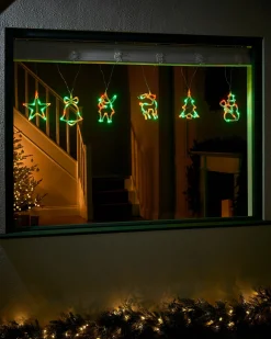 WeRChristmas Set Of 6 Characters Rope Light Silhouette, Green, 5 M^ Window Silhouettes|Christmas Characters