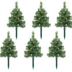 WeRChristmas Set Of 6 Christmas Tree Pathway Stake Lights, 30 Cm^ Pathway Lights