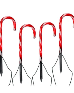 WeRChristmas Set Of 4 Connectable Candy Cane Pathway Lights, 38 Cm^ Connectable Lights