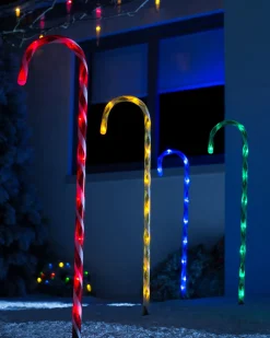 WeRChristmas Set Of 4 Connectable Candy Cane Pathway Lights, 75 Cm^ Connectable Lights