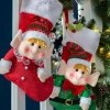 WeRChristmas Set Of 2 Elf Stockings, Red And Green, 53 Cm^ Novelty