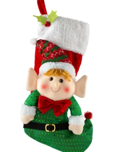 WeRChristmas Set Of 2 Elf Stockings, Red And Green, 53 Cm^ Novelty