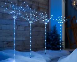 WeRChristmas Set Of 4 Firework Pathway Stake Lights, 96 Cm^ Festive Star, Snowflake & Sign Lights|Pathway Lights