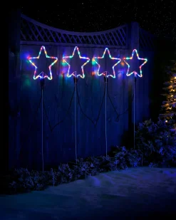 WeRChristmas Set Of 4 Flashing Star Rope Light Silhouette, 120 Cm^ Festive Star, Snowflake & Sign Lights|Pathway Lights