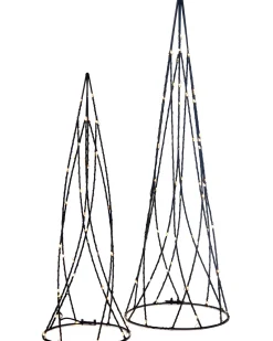 WeRChristmas Set Of 2 Geometric Christmas Tree Cones, 60 Cm^ Table Decorations